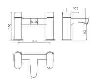 Francis Pegler Ebro Pillar Bath Taps Pair