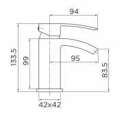 Scudo Descent Black Mini Mono Basin Mixer Tap