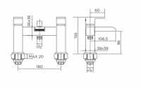 Scudo Descent Bath Shower Mixer Tap with Shower Kit and Wall Bracket