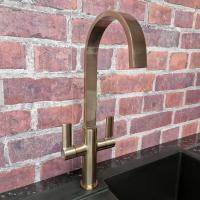 Jeroni Horizontal 1 Handle Antique Brass Kitchen Mixer Tap- Francis Pegler Comap