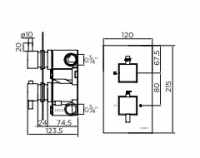 Niagara Observa Matt Black Triple Concealed Shower Valve -Two Outlets