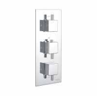 Observa Chrome Triple Concealed Shower Valve - Two Outlets - Niagara