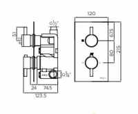 Niagara Arlington Traditional Chrome Twin Concealed Shower Valve - Single Outlet