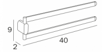 Inda Mito Towel Rail 84 x 2H x 8cm 