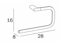 Inda Mito Towel Rail 64 x 2H x 8cm 