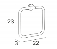 Inda One Towel Rail 85 x 4.5h x 7cm 