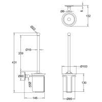 Burlington Spare Toilet Roll Holder - 116 x 60 x 183mm