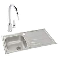 Abode Trydent 1 Bowl Inset Stainless Steel Sink & Atlas Tap Pack