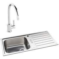 Abode Neron 1 Bowl Inset Stainless Steel Sink & Atlas Tap Pack