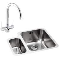 Abode Matrix 1.5 Bowl Right Hand Undermount Stainless Steel Sink & Nexa Tap Pack