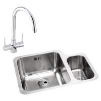 Abode Matrix 1.5 Bowl Left Hand Undermount Stainless Steel Sink & Nexa Tap Pack