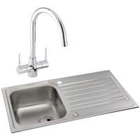 Abode Connekt 1 Bowl Inset Stainless Steel Kitchen Sink & Nexa Tap