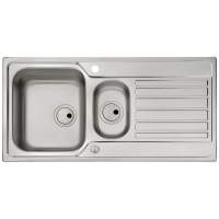 Abode Ixis Compact 1 Bowl & Drainer Inset Kitchen Sink - Stainless Steel