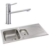 Abode Connekt 1.5 Bowl Inset Stainless Steel Kitchen Sink & Specto Tap