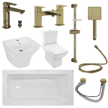 Kubix Full Bathroom Suite By Jaquar In Antique Bronze WIth 1700MM Bath