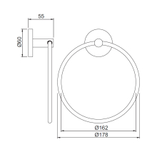 Jaquar Continental Matt Brass Round Towel Ring  