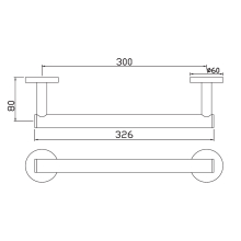 Jaquar Continental 300mm Black Matt Towel Rail  