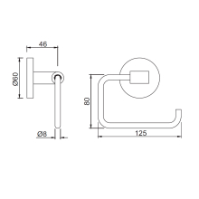 Atena Chrome Open Toilet Roll Holder - Origins Living