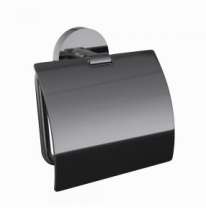 Jaquar Continental Black Chrome Toilet Roll Holder With Cover 