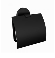 Jaquar Continental Black Matt Toilet Roll Holder With Cover 