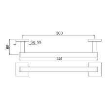 Jaquar Continental 600mm Long Brass Matt Towel Rack With Lower Hanger 