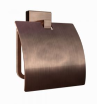 Jaquar Kubix Prime Antique Copper Toilet Roll Holder With Stainless Steel Flap