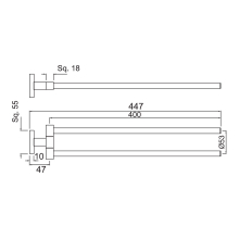 Jaquar Continental Twin Chrome Swivel Towel Rail   