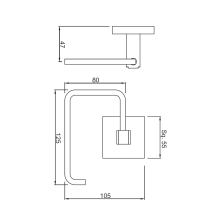 Jaquar Kubix Prime Chrome Square Toilet Roll Holder