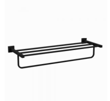 Jaquar Kubix Prime 600mm Black Matt Towel Rack With Lower Hanger