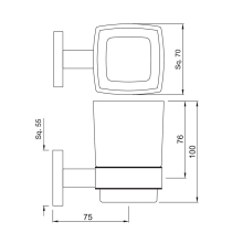 Croydex Pendle Tumbler Glass & Holder - Chrome - Flexi-Fix