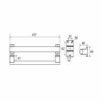 Angled 470mm Grab Rail - Chrome