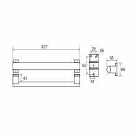 Abacus Pellet Assisted Living Arsis Grab Bar 600mm Bright Anodised Aluminium