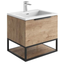 Scudo Ambience 600mm Grey Oak LED Wall Hung Vanity