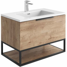 Scudo Ambience 600mm Grey Oak LED Wall Hung Vanity