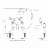 Burlington Anglesey Deck Mounted Bath Shower Mixer Tap - AN15