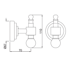 Jaquar Kubix Prime Brass Matt Double Robe Hook