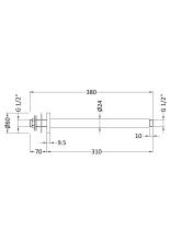 Nuie Round Brushed Brass Ceiling Shower Arm 160mm