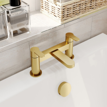 Nuie Arvan Brushed Brass Wall Mounted Basin Mixer Tap