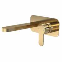 Nuie Arvan Wall Mounted Basin Mixer Tap Brushed Brass