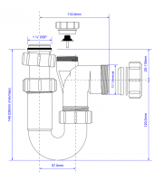 McAlpine SA10 Tubular Swivel P Trap - 1 1/4" / 32mm