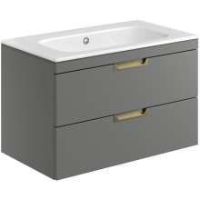 Scudo Aubrey 800mm Dust Grey Wall Hung Vanity Unit