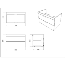 Scudo Aubrey 600mm Dust Grey Wall Hung Vanity Unit