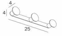 Inda One Double Robe Hook 4 x 7H x 4cm 