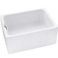Abode Sandon Large 1 Bowl Ceramic Undermount / Inset Kitchen Sink - White