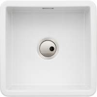 Abode Sandon 1 Bowl Ceramic Undermount / Inset Kitchen Sink - White