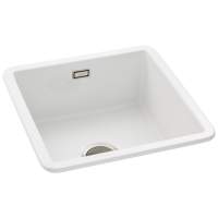 Abode Acton 1 Bowl & Drainer Ceramic Inset Kitchen Sink - White