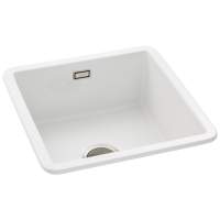 Abode Sandon 1.5 Bowl Ceramic Undermount / Inset Kitchen Sink - White 