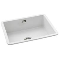 Abode Sandon 1.5 Bowl Ceramic Undermount / Inset Kitchen Sink - White 