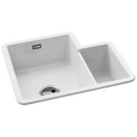 Abode Provincial Large 2 Bowl Undermount Kitchen Sink - White