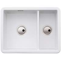 Abode Sandon 1.5 Bowl Ceramic Undermount / Inset Kitchen Sink - White 